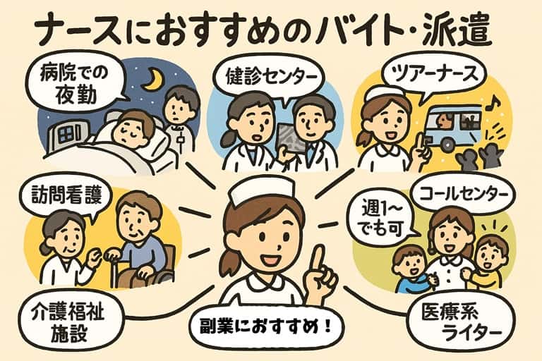 看護師の副業におすすめ「やってよかった」バイト・派遣は？【比較表つき】